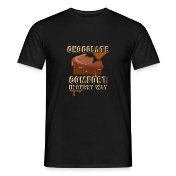 Schokolade - Trost - naschen - lecker - Schoko - Männer T-Shirt - Schwarz - Vorne - AI Model Male 178 light (178cm)