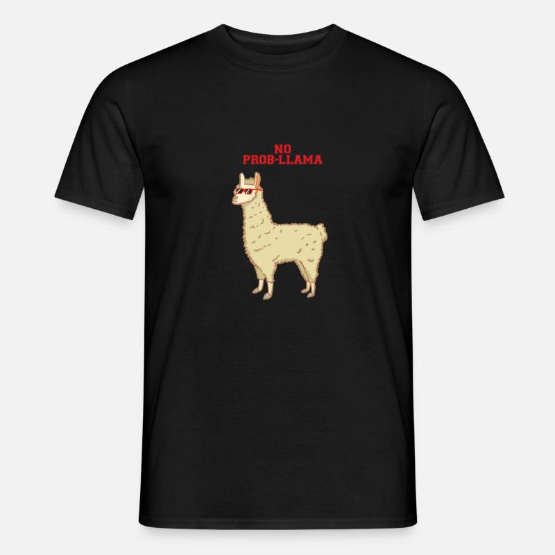 Kein Problem - no prob-llama - Lama - Männer T-Shirt - Schwarz