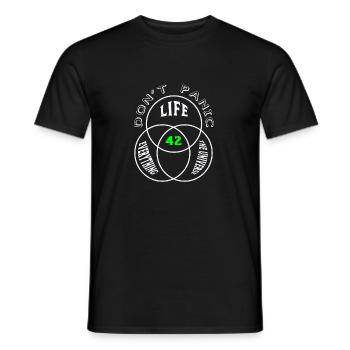 Don't Panic - Men's T-Shirt - black - Front - AI Model Male 178 light (178cm)