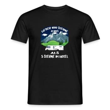 Lieber 1000 Sterne am Himmel als 5 Sterne im Hotel - Männer T-Shirt - Schwarz - Vorne - AI Model Male 178 light (178cm)
