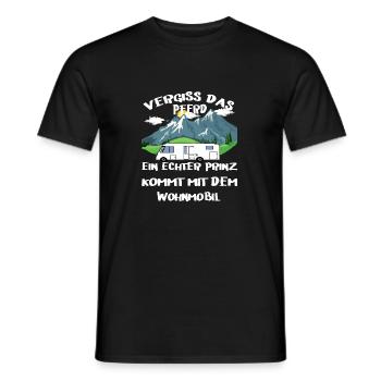 Vergiss das Pferd ein echter Prinz kommt Wohnmobil - Männer T-Shirt - Schwarz - Vorne - AI Model Male 178 light (178cm)