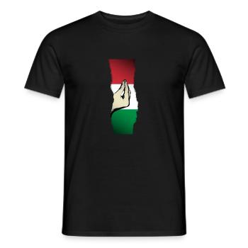 Signal de la main Geste Main Italie Italia Fun Flag - T-shirt homme - noir - Devant - AI Model Male 178 light (178cm)