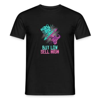 Kaufen Sie Low Sell High Trading Börse Daytrader - Männer T-Shirt - Schwarz - Vorne - AI Model Male 178 light (178cm)