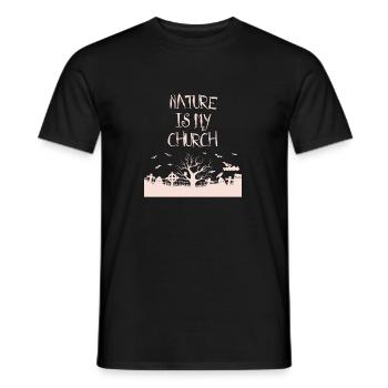 Nature is my church Satanic Satanism - Men's T-Shirt - black - Front - AI Model Male 178 light (178cm)