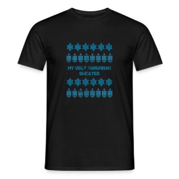 Ugly Hanukkah, Chanukkah, Lichterfest, Geschenk - Männer T-Shirt - Schwarz - Vorne - AI Model Male 178 light (178cm)