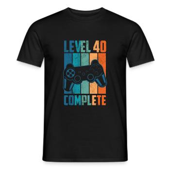40. Geburtstag Level 40 Complete Geschenk - Männer T-Shirt - Schwarz - Vorne - AI Model Male 178 light (178cm)