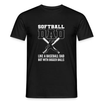Softball Joueur de softball Père Fête des pères Papa - T-shirt homme - noir - Devant - AI Model Male 178 light (178cm)