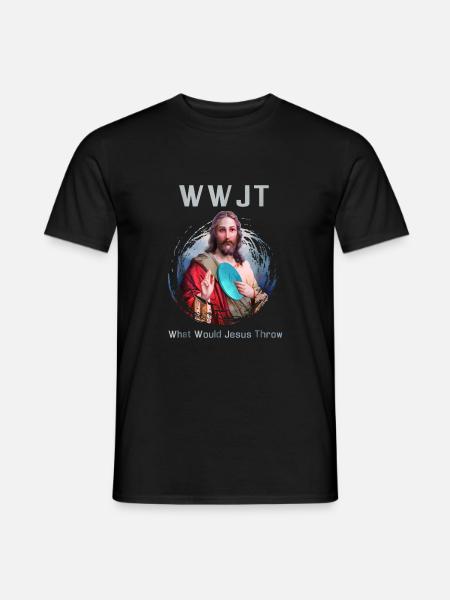 Lustiges Disc Golf Frisbee Jesus Geschenk - Mænd T-shirt - sort