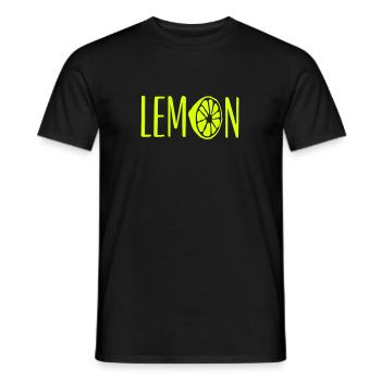 Lemon Lettering - Men's T-Shirt - black - Front - AI Model Male 178 light (178cm)