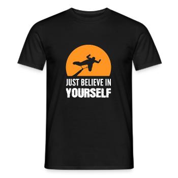 An sich selbst glauben Mutige Person Geschenk - Männer T-Shirt - Schwarz - Vorne - AI Model Male 178 light (178cm)