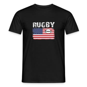 Vintage American Rugby Shirt - Männer T-Shirt - Schwarz - Vorne - AI Model Male 178 light (178cm)