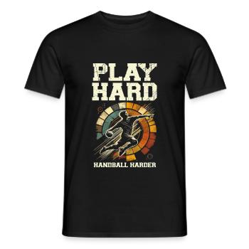 Hart spielen Handball härter Sportler Sportler - Männer T-Shirt - Schwarz - Vorne - AI Model Male 178 light (178cm)