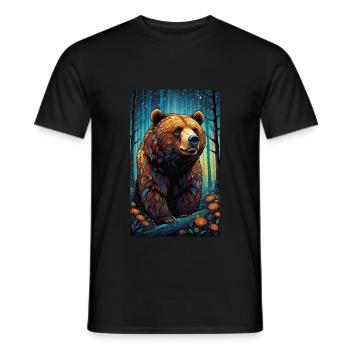 Bear | Brown Bear | Grizzly Bear | Animals - Men's T-Shirt - black - Front - AI Model Male 178 light (178cm)