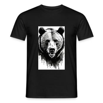 Bear | Brown Bear | Grizzly Bear | Animals - Men's T-Shirt - black - Front - AI Model Male 178 light (178cm)