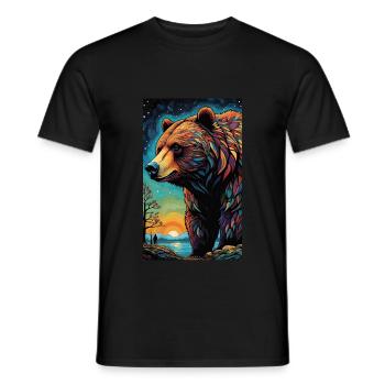 Bear | Brown Bear | Grizzly Bear | Animals - Men's T-Shirt - black - Front - AI Model Male 178 light (178cm)