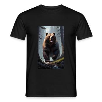 Bear | Brown Bear | Grizzly Bear | Animals - Men's T-Shirt - black - Front - AI Model Male 178 light (178cm)