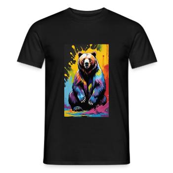 Bear | Brown Bear | Grizzly Bear | Animals - Men's T-Shirt - black - Front - AI Model Male 178 light (178cm)