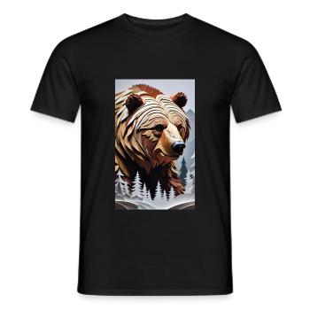 Bear | Brown Bear | Grizzly Bear | Animals - Men's T-Shirt - black - Front - AI Model Male 178 light (178cm)