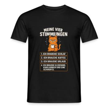 Mes Quatre Humeurs Drôle de Chat - T-shirt homme - noir - Devant - AI Model Male 178 light (178cm)