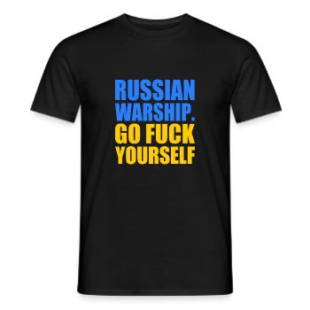 russian warship go f yourself - Männer T-Shirt - Schwarz - Vorne - AI Model Male 178 light (178cm)