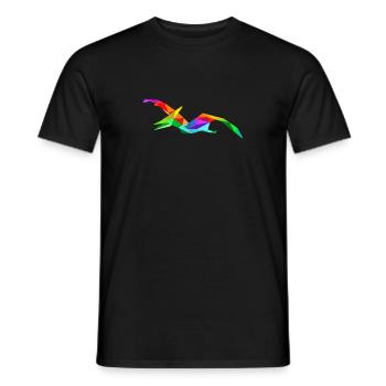 Ptéranodon arc-en-ciel coloré Dino - T-shirt homme - noir - Devant - AI Model Male 178 light (178cm)