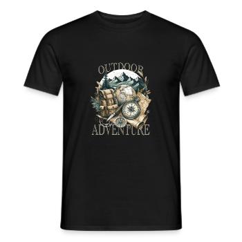 Wandern in den Bergen ist ein Naturerlebnis - Männer T-Shirt - Schwarz - Vorne - AI Model Male 178 light (178cm)