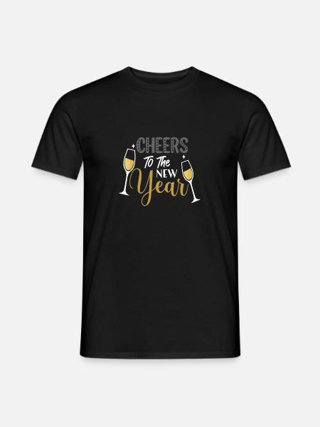 Cheers New Year New Year's Eve Christmas - Men's T-Shirt - black