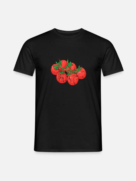 Retro vintage grunge style tomatoes - Men's T-Shirt - black