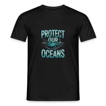 Protect Our Oceans - Men's T-Shirt - black - Front - AI Model Male 178 light (178cm)