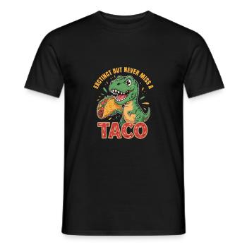 Les dinosaures adorent les tacos Cinco de Mayo design - T-shirt homme - noir - Devant - AI Model Male 178 light (178cm)