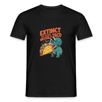 Dinosaure Taco Cinco de Mayo Design - T-shirt homme - noir - Devant - AI Model Male 178 light (178cm)