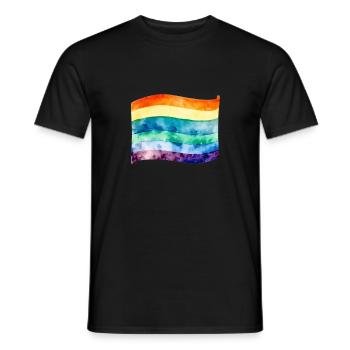 LGBT-Flagge - Männer T-Shirt - Schwarz - Vorne - AI Model Male 178 light (178cm)