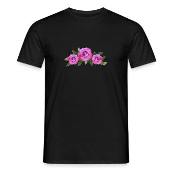roses - Men's T-Shirt - black - Front - AI Model Male 178 light (178cm)