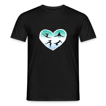 Turnen hart - Heren T-shirt - zwart - Voor - AI Model Male 178 light (178cm)
