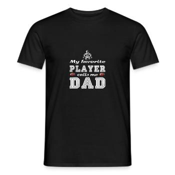 My favorite player calls me dad American Football - Men's T-Shirt - black - Front - AI Model Male 178 light (178cm)