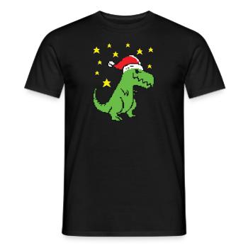 Christmas T Rex - Men's T-Shirt - black - Front - AI Model Male 178 light (178cm)