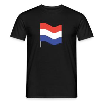 Niederlande Flagge Pixel Art - Männer T-Shirt - Schwarz - Vorne - AI Model Male 178 light (178cm)