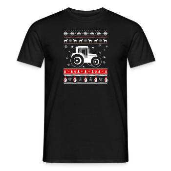 Weihnachten Shirt - Traktor und Weihnachten - Männer T-Shirt - Schwarz - Vorne - AI Model Male 178 light (178cm)