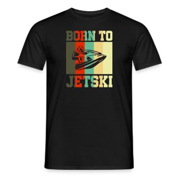 Born to Jetski Jet Ski Gift - Men's T-Shirt - black - Front - AI Model Male 178 light (178cm)