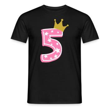 5 Couronne 5ème anniversaire 5 ans - T-shirt homme - noir - Devant - AI Model Male 178 light (178cm)