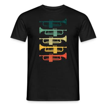 Cool Trumpet Band Musician Jazz Music - Men's T-Shirt - black - Front - AI Model Male 178 light (178cm)