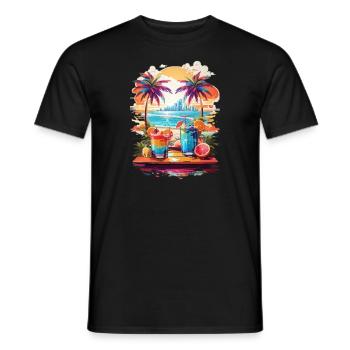 sea,sun & cocktails - T-shirt homme - noir - Devant - AI Model Male 178 light (178cm)