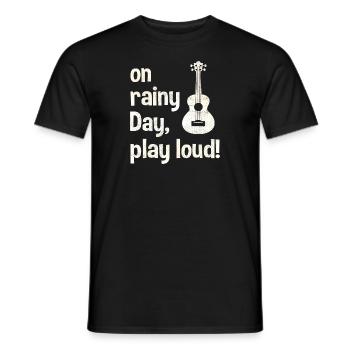 Ukulele: on rainy day, play loud! - Männer T-Shirt - Schwarz - Vorne - AI Model Male 178 light (178cm)