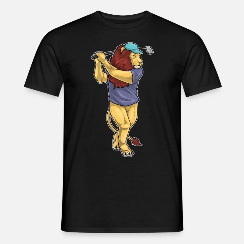 Löwe Golf Golfschläger - Männer T-Shirt - Schwarz