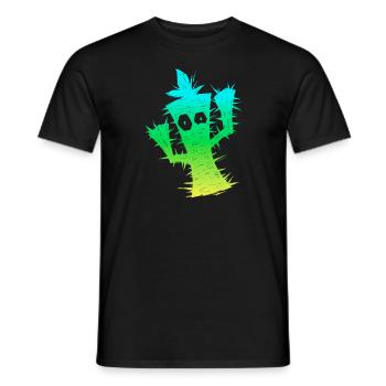 Funny Anxious Cactus - Men's T-Shirt - black - Front - AI Model Male 178 light (178cm)