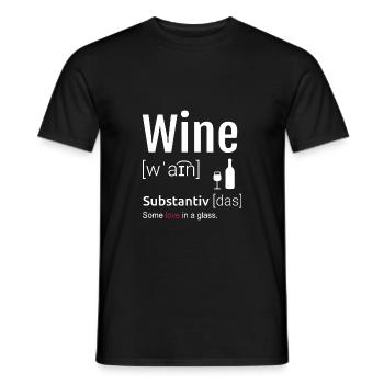 Wine definition saying - Men's T-Shirt - black - Front - AI Model Male 178 light (178cm)