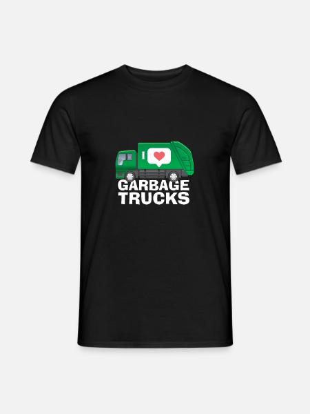 I love garbage trucks - Men's T-Shirt - black