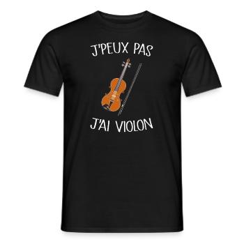 Je Peux Pas J'ai Violon - T-shirt homme - noir - Devant - AI Model Male 178 light (178cm)