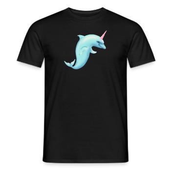 Unicorn Dolphin - Men's T-Shirt - black - Front - AI Model Male 178 light (178cm)