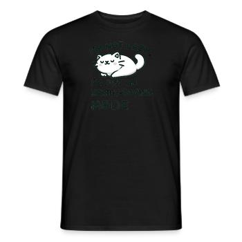 Lazy Cat - Männer T-Shirt - Schwarz - Vorne - AI Model Male 178 light (178cm)